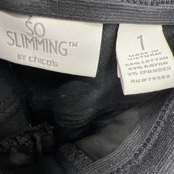 Vintage Chico's Women Stretch So Slimming Ankle Leg Black Size 1 EUC - Picture 7 of 8